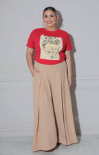 Blusa roja con estampado 3D