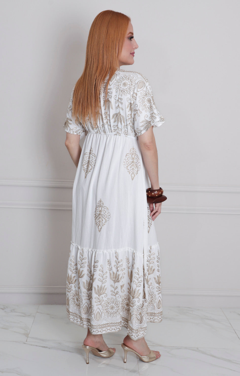 Vestido estampado con bordado - VESTIDO LARGO REGULAR Boutiquemirel 