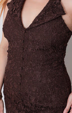 Vestido cafe halter - VESTIDO LARGO REGULAR Boutiquemirel 