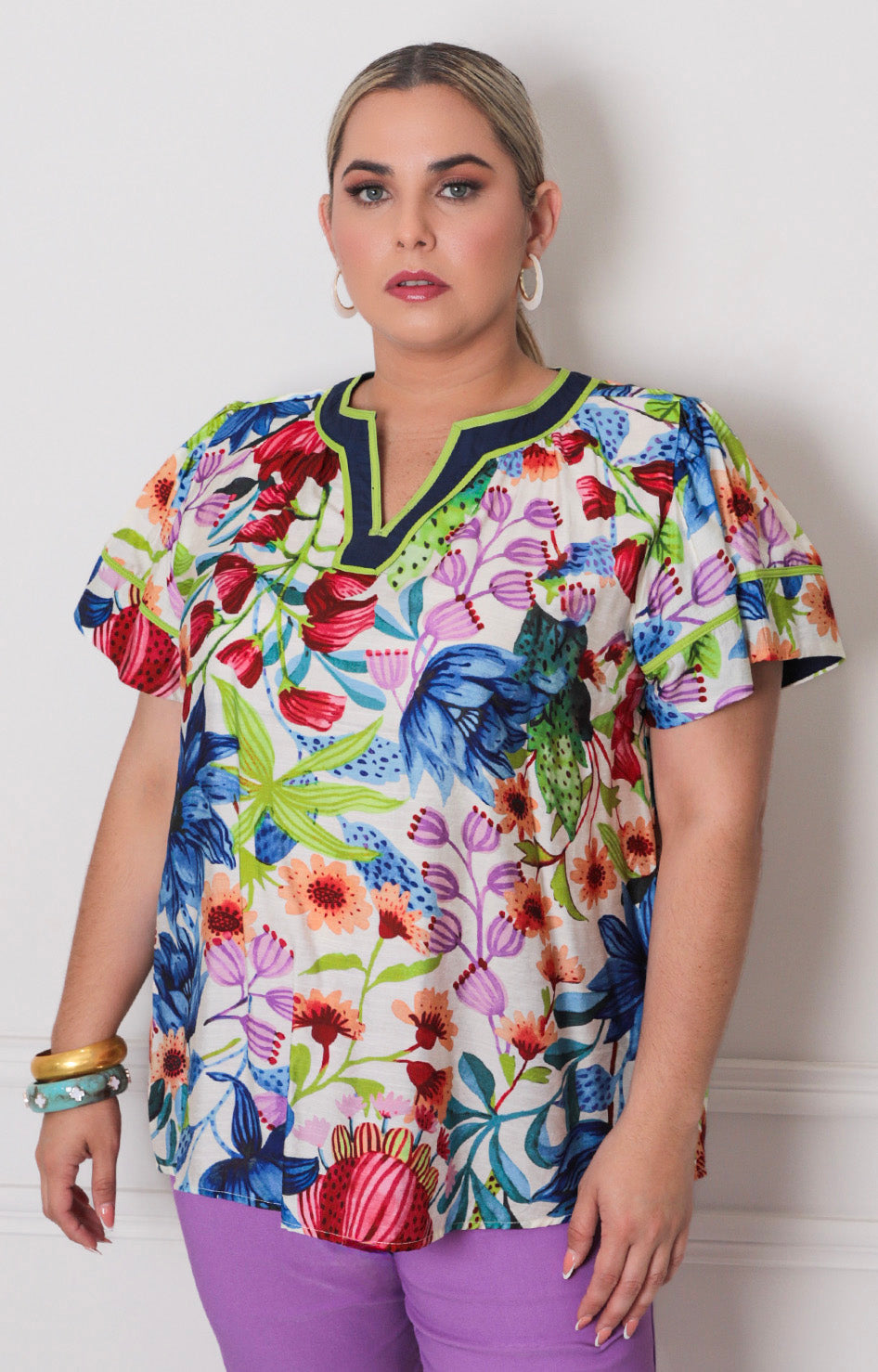 Blusa multicolor estampada - BLUSAS CURVY Boutiquemirel 