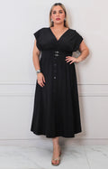 Vestido liso con hebilla - VESTIDO LARGO CURVY Boutiquemirel 