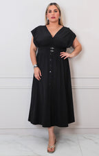 Vestido liso con hebilla - VESTIDO LARGO CURVY Boutiquemirel 