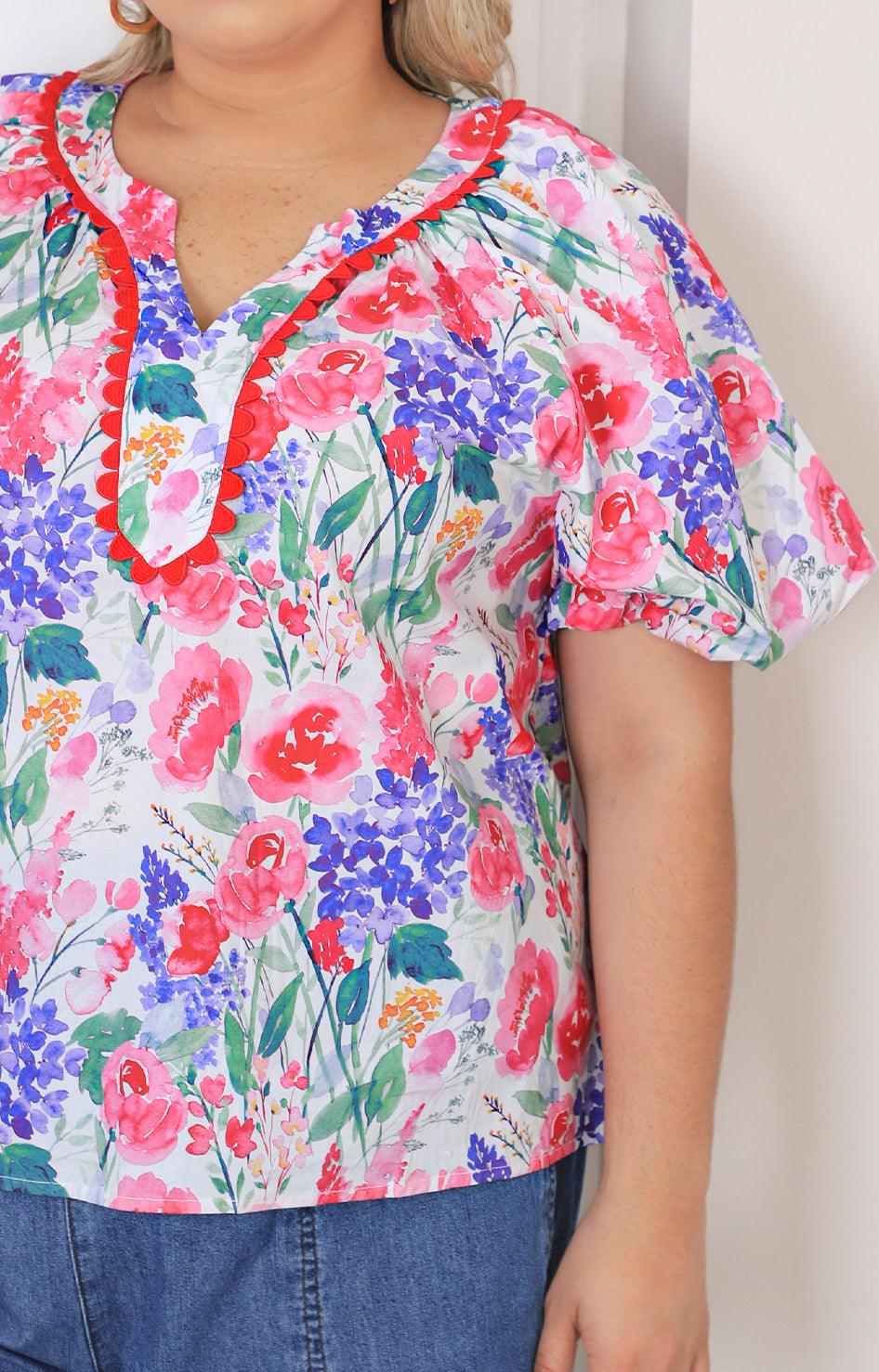 Blusa rosa estampada
