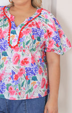 Blusa rosa estampada