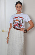 Blusa blanca estampado cowgirl