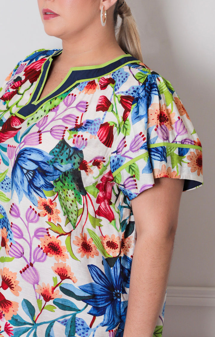 Blusa multicolor estampada - BLUSAS CURVY Boutiquemirel 