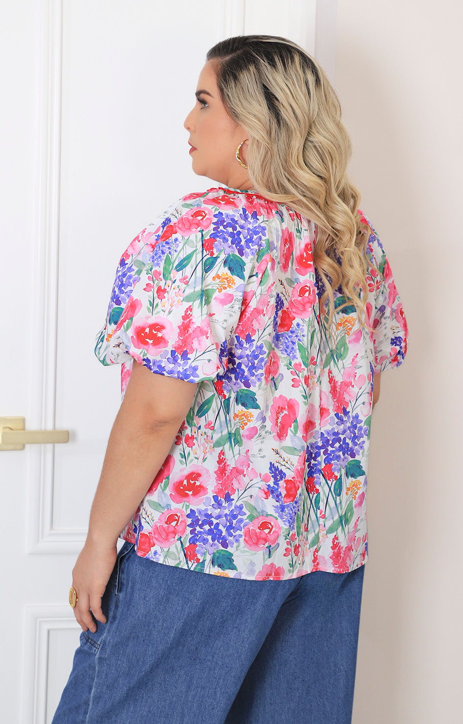 Blusa rosa estampada