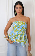 Blusa strapple estampada