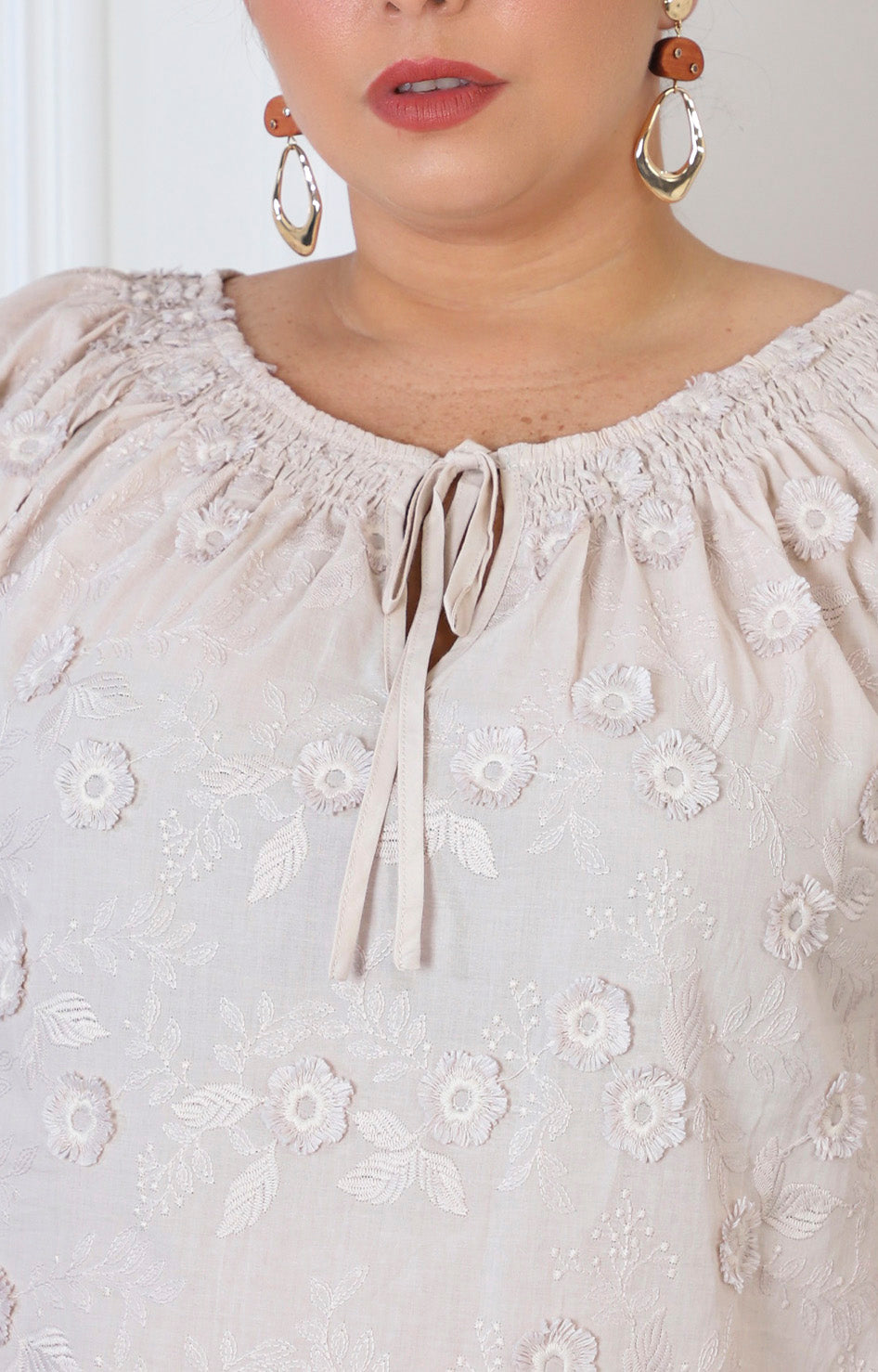 Blusa beige con textura
