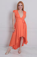 Vestido asimètrico con lazo - VESTIDO LARGO REGULAR Boutiquemirel 