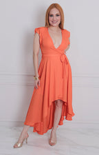 Vestido asimètrico con lazo - VESTIDO LARGO REGULAR Boutiquemirel 