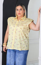 Blusa amarilla camisera de perritos