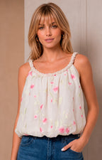 Blusa beige con bordado floral - BLUSAS REGULAR Boutiquemirel 