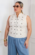 Blusa estampada tipo chaleco