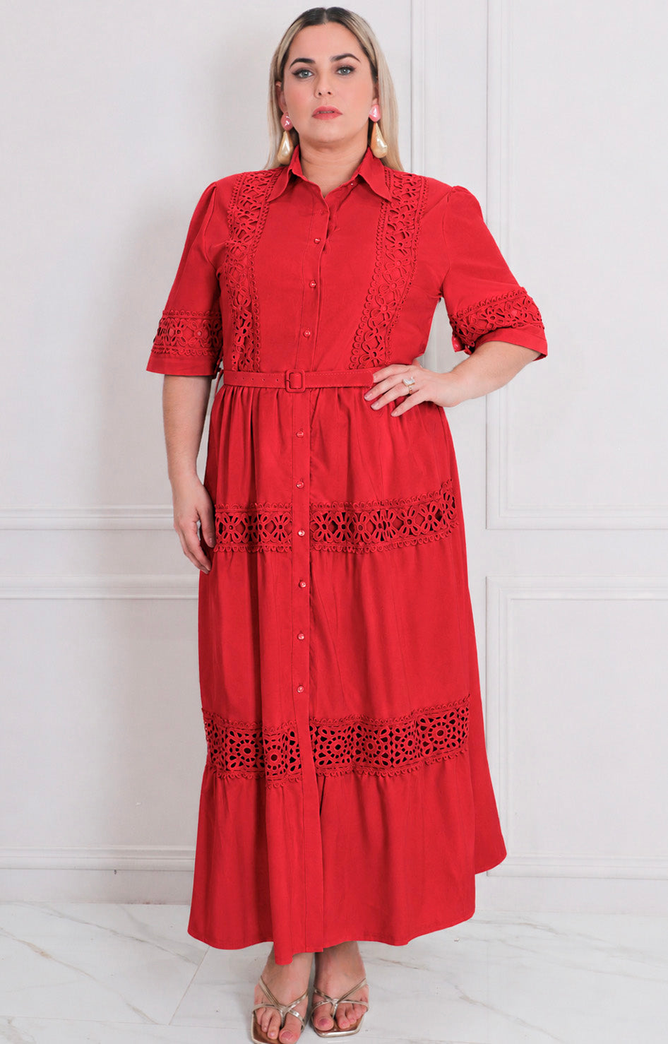 Vestido largo con guipiur - VESTIDO LARGO CURVY Boutiquemirel 