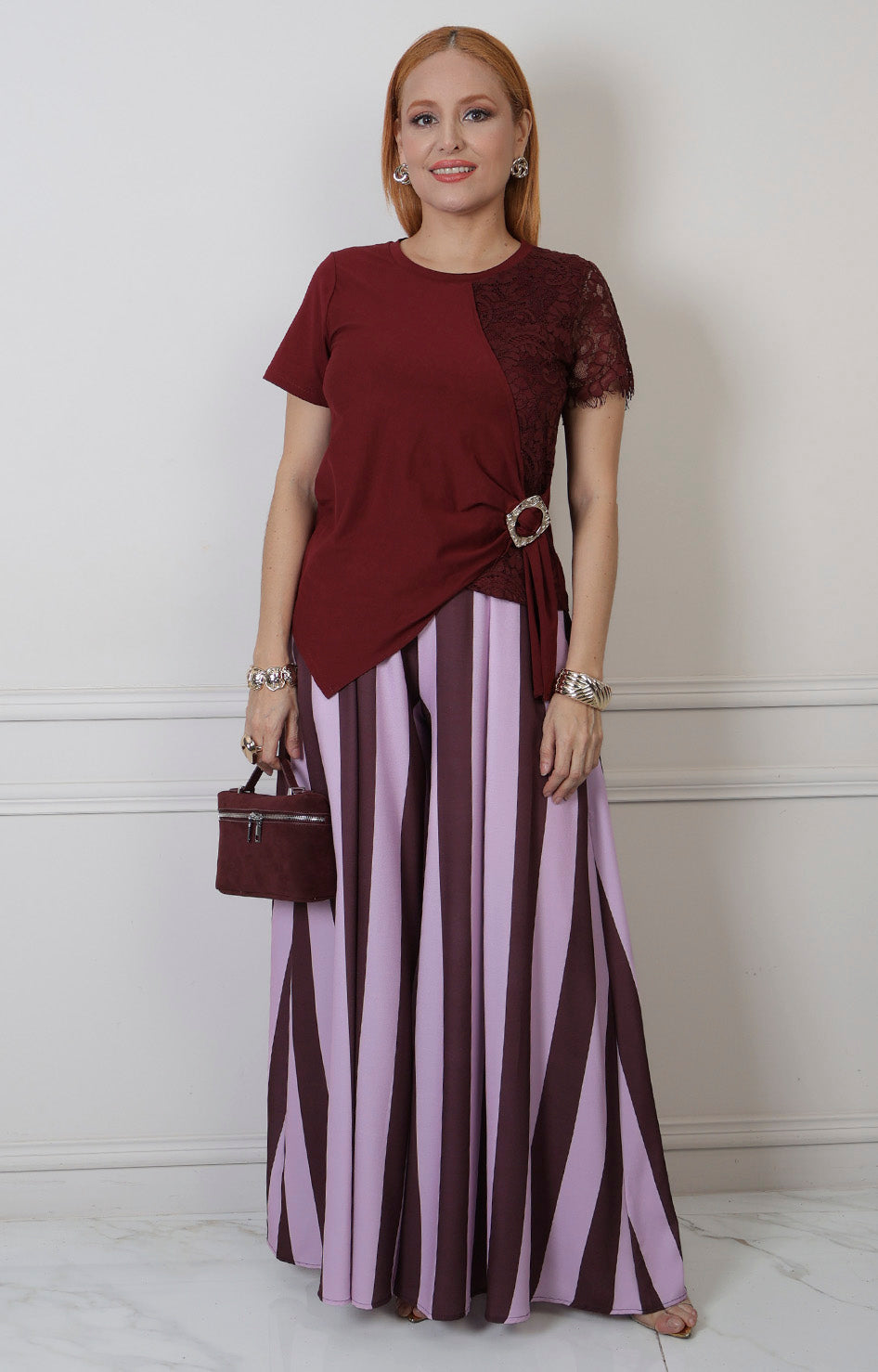 Pantalón regular fluido de rayas verticales Boutiquemirel en tejido ligero y corte cómodo