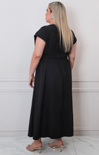 Vestido liso con hebilla - VESTIDO LARGO CURVY Boutiquemirel 