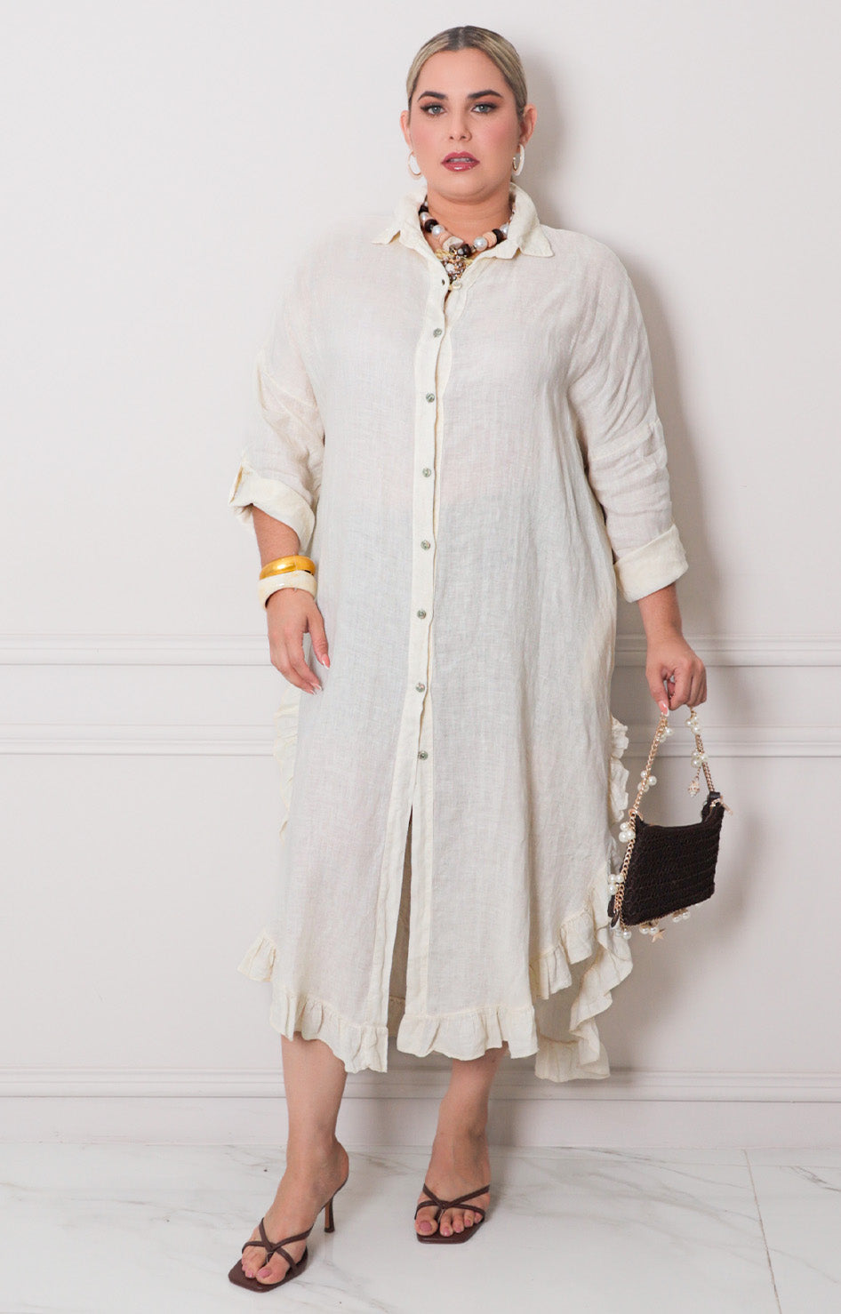 Vestido liso con botones - VESTIDO CORTO CURVY Boutiquemirel 