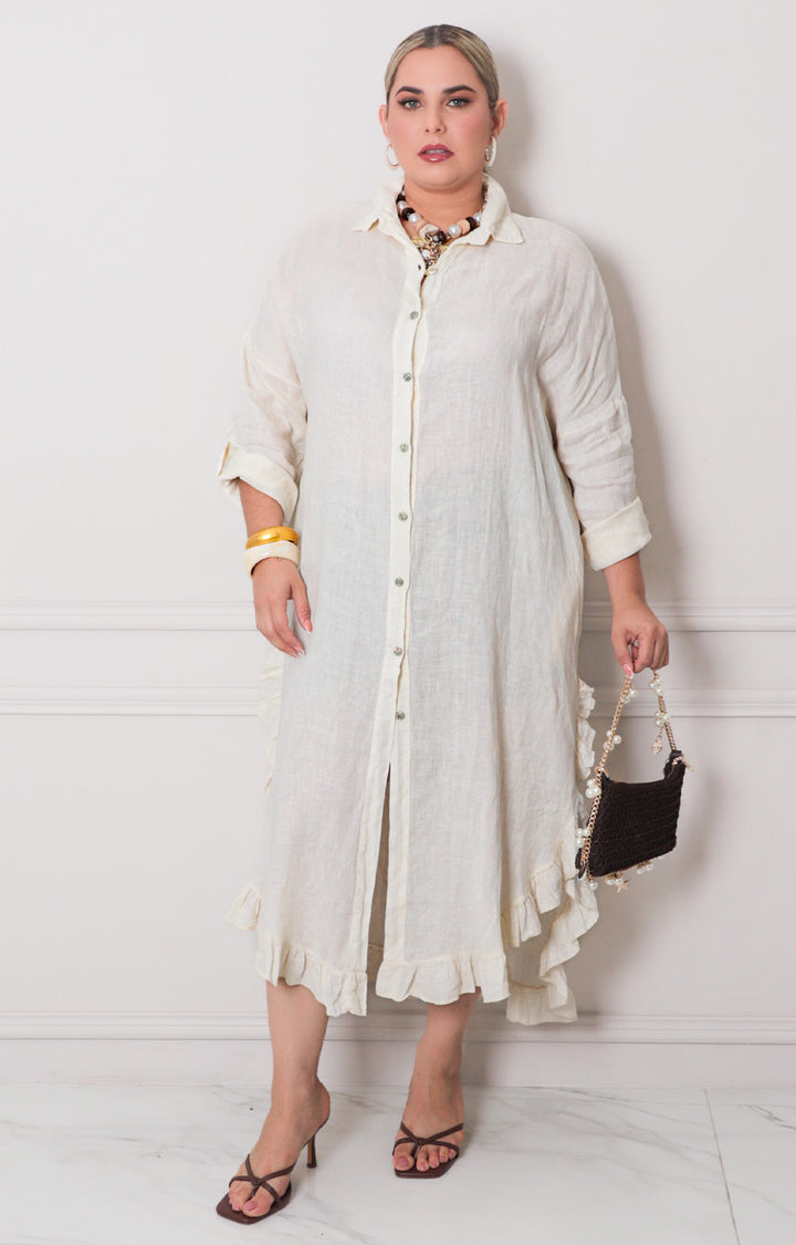 Vestido liso con botones - VESTIDO CORTO CURVY Boutiquemirel 