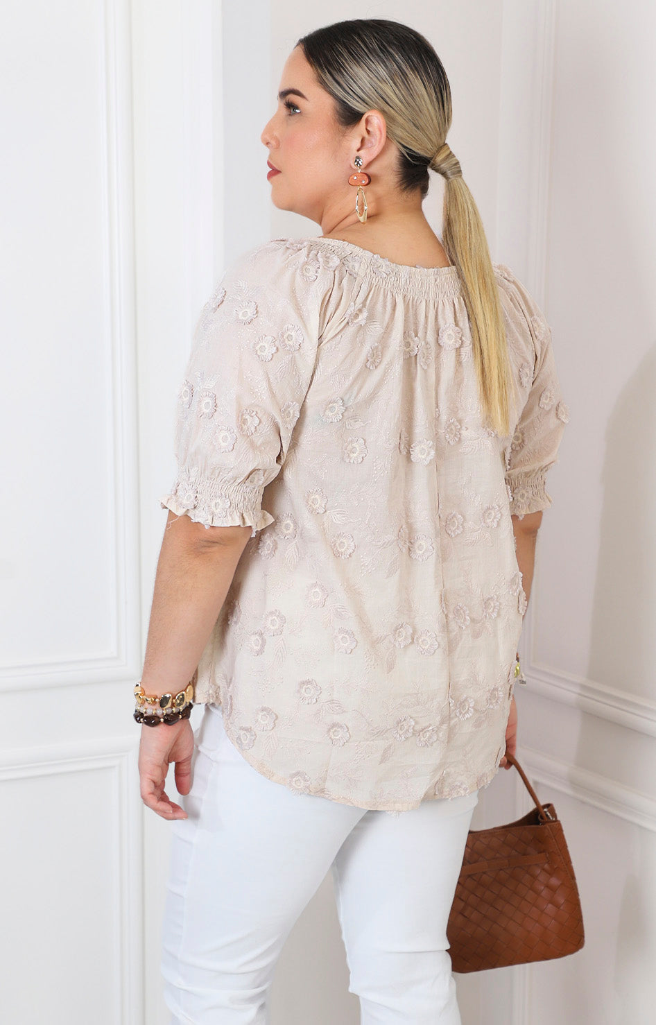 Blusa beige con textura