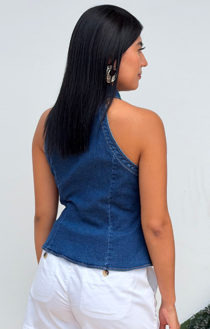 Blusa de mezclilla con encaje - BLUSAS REGULAR Boutiquemirel 