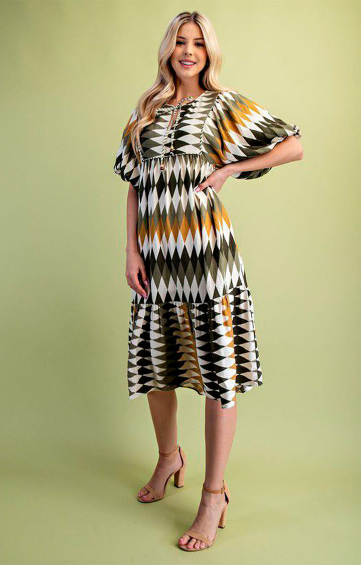 Vestido verde estampado