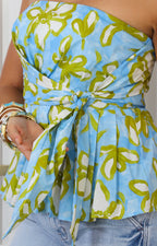 Blusa strapple estampada