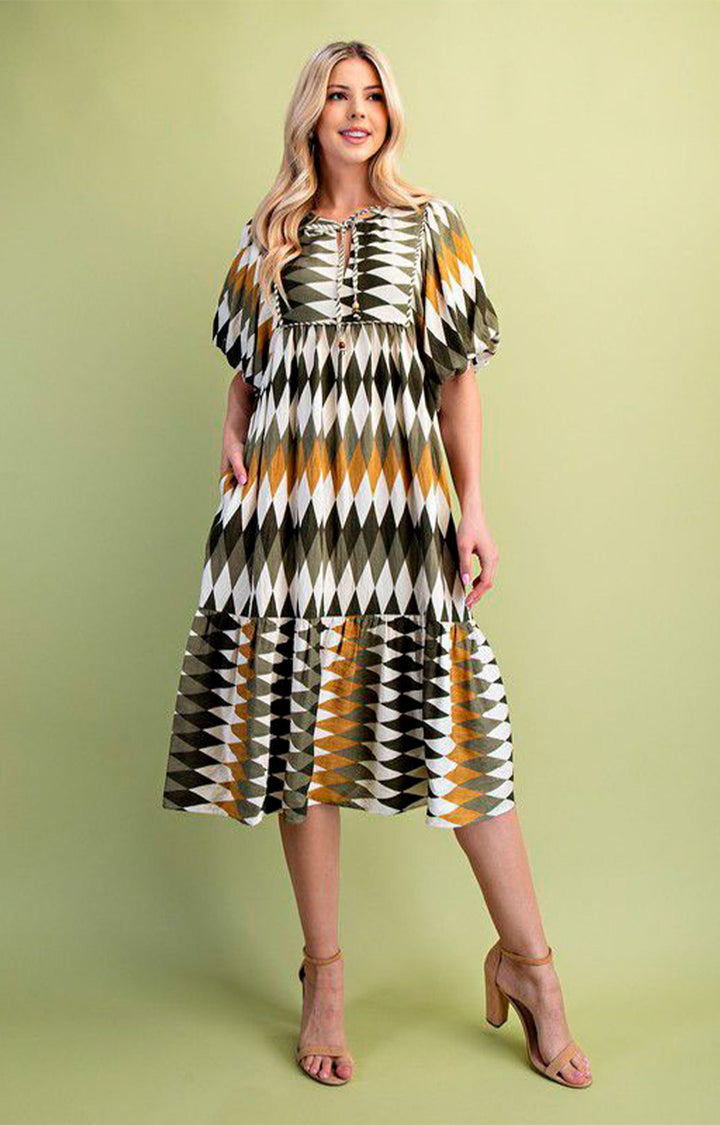 Vestido verde estampado