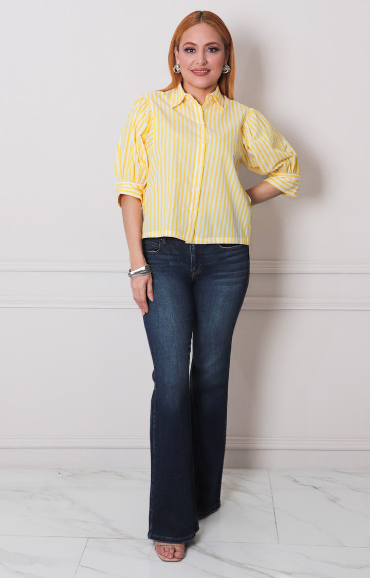 Blusa amarilla de rayas - BLUSAS REGULAR Boutiquemirel 