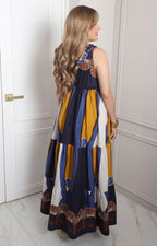 Vestido con cuello en V y moños
