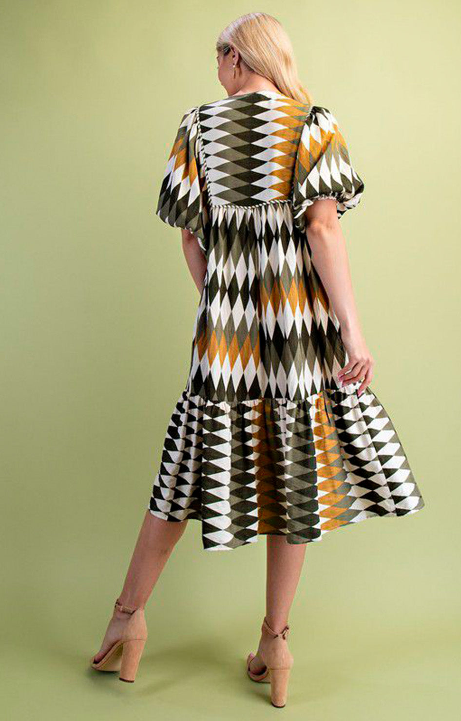 Vestido verde estampado