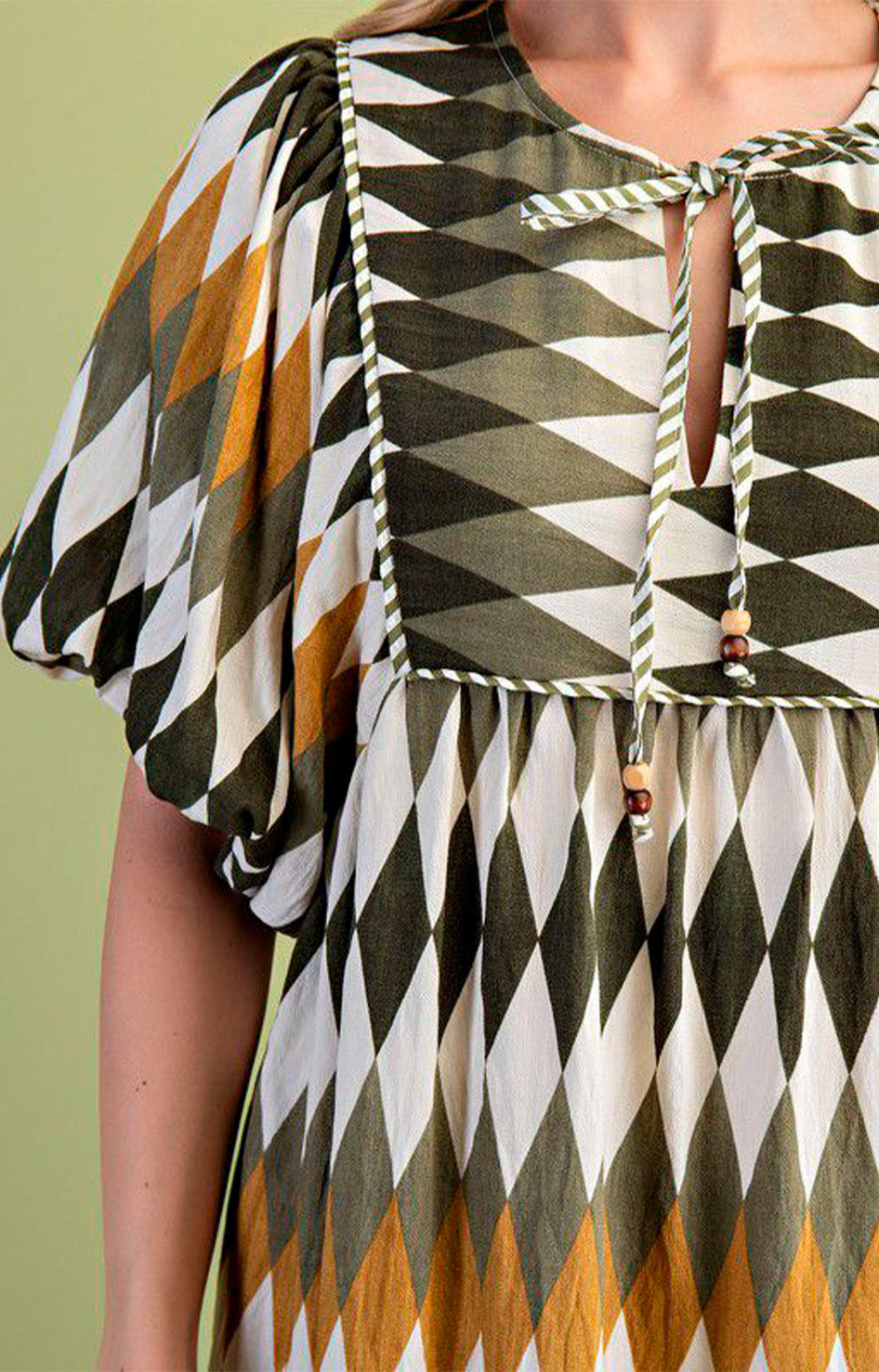 Vestido verde estampado