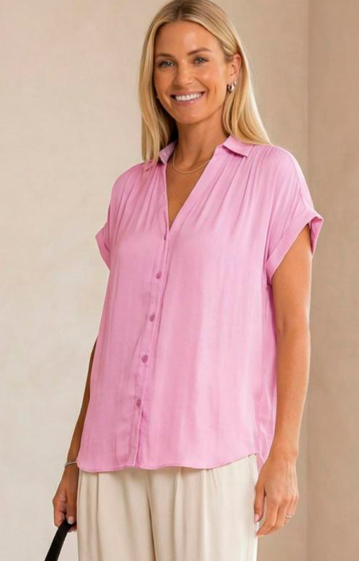 Blusa rosa de botones - BLUSA REGULAR Boutiquemirel 
