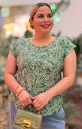 Blusa verde estampada