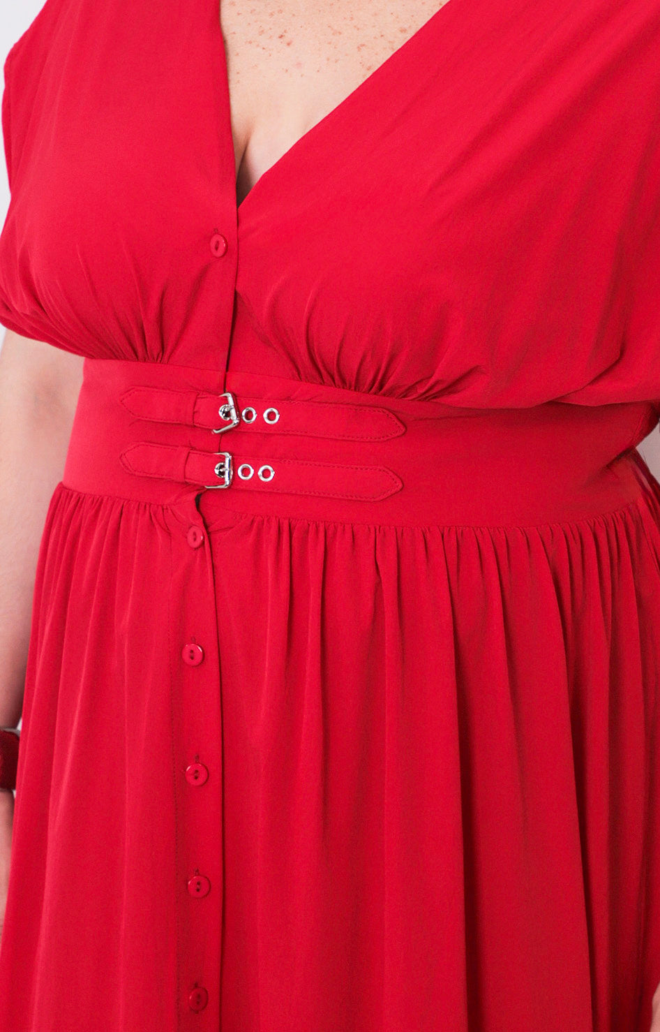 Vestido liso con hebilla - VESTIDO LARGO CURVY Boutiquemirel 