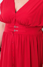 Vestido liso con hebilla - VESTIDO LARGO CURVY Boutiquemirel 