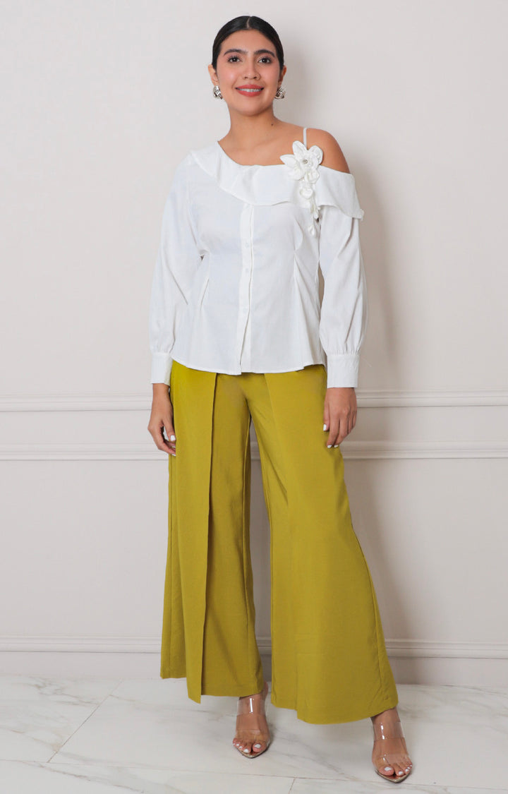 Blusa blanca asimètrica - BLUSAS REGULAR Boutiquemirel 