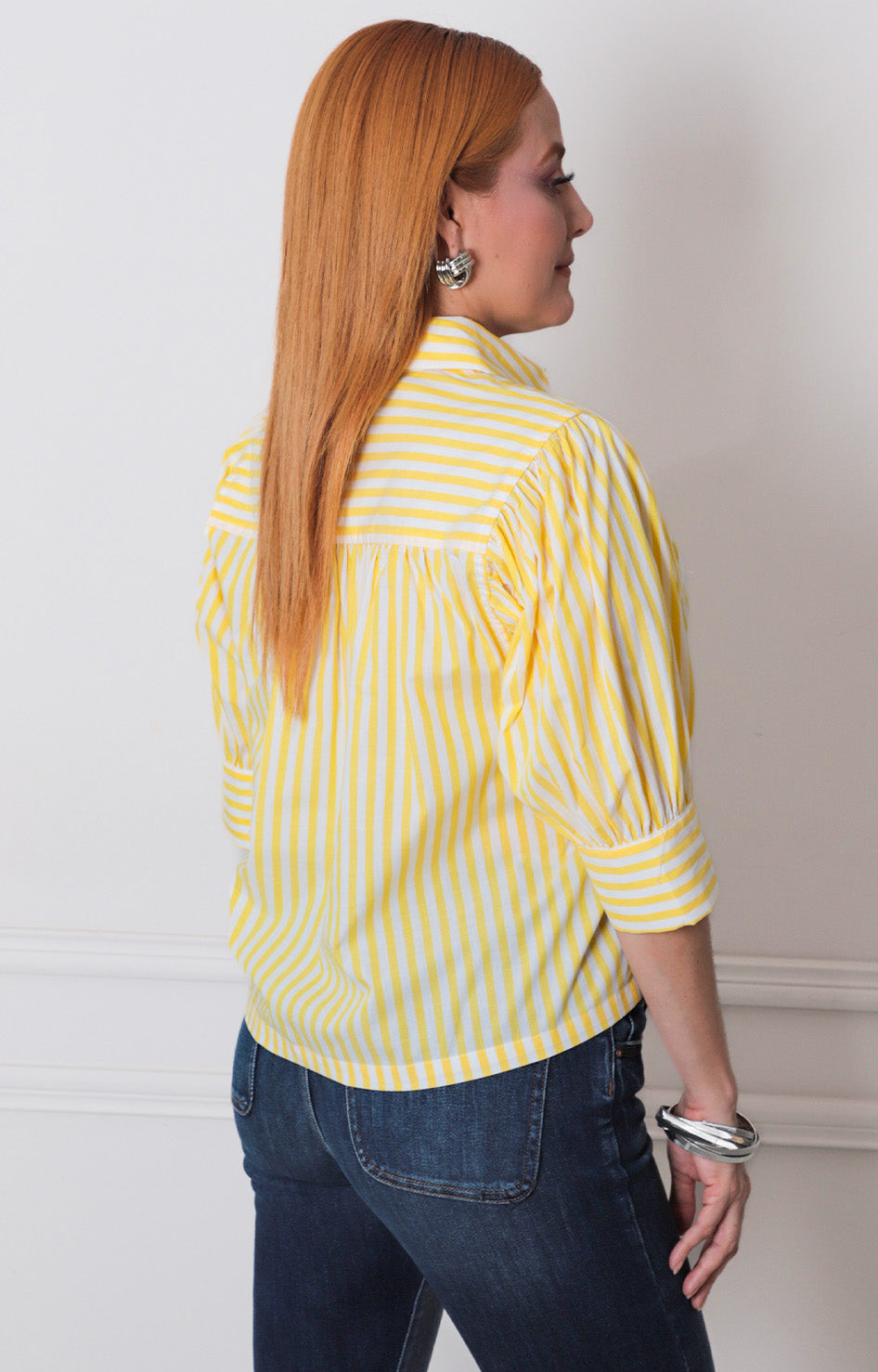 Blusa amarilla de rayas - BLUSAS REGULAR Boutiquemirel 
