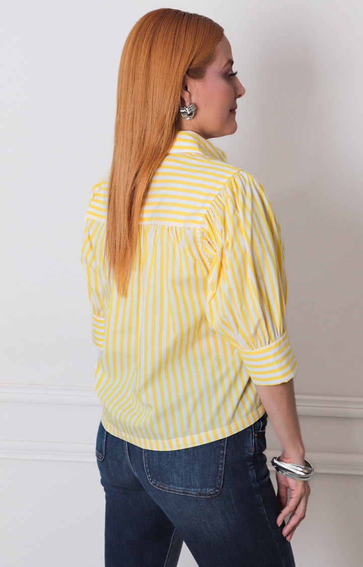 Blusa amarilla de rayas - BLUSAS REGULAR Boutiquemirel 