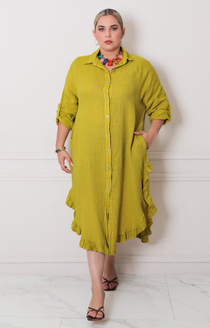 Vestido liso con botones - VESTIDO CORTO CURVY Boutiquemirel 