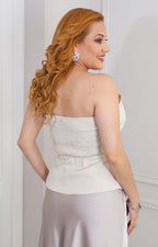 Blusa strapless con pedrería