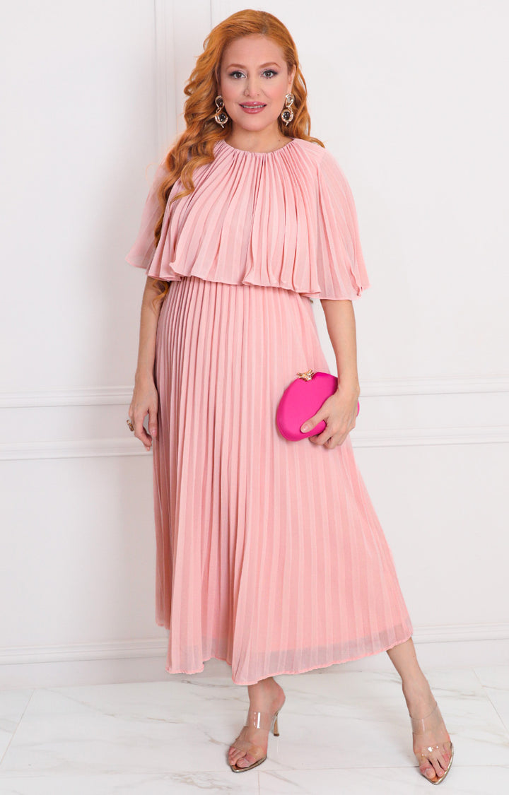Vestido rosa plisado - VESTIDO LARGO REGULAR Boutiquemirel 