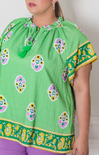 Blusa verde estampada - BLUSAS CURVY Boutiquemirel 