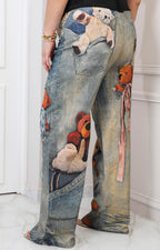 Pantalón de mezclilla con osos