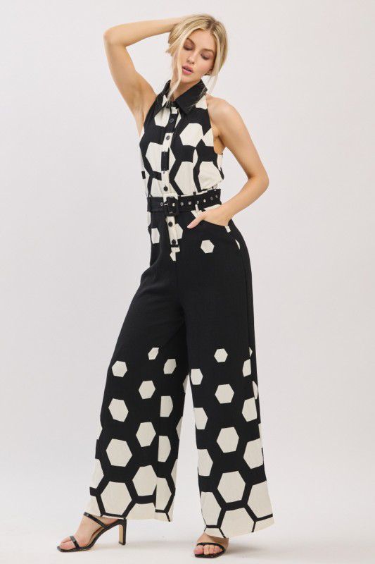 Palazzzo negro estampado