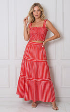 Conjunto rojo estampado a rayas - CONJUNTO REGULAR Boutiquemirel 