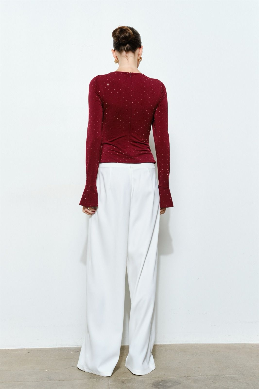 Blusa vino con brillos - BLUSA Boutiquemirel 