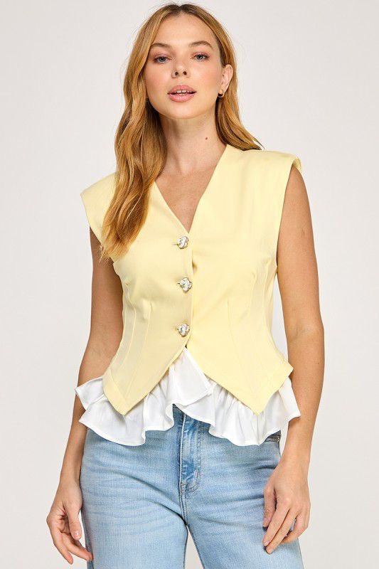 B*1-26*PASTEL*JJ14207*AMARILLO - BLUSAS REGULAR Boutiquemirel 