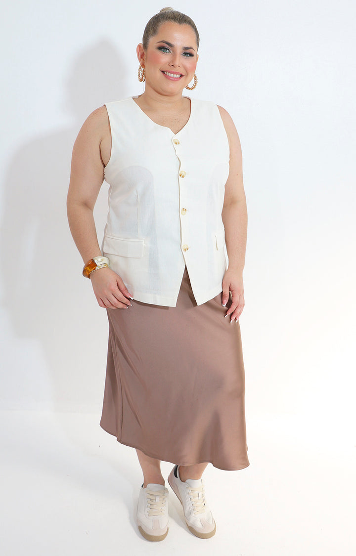 Falda cafe midi - FALDA Boutiquemirel 