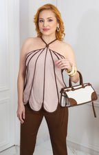 Blusa halter beige